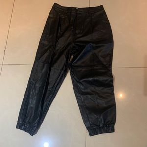 Faux leather pants